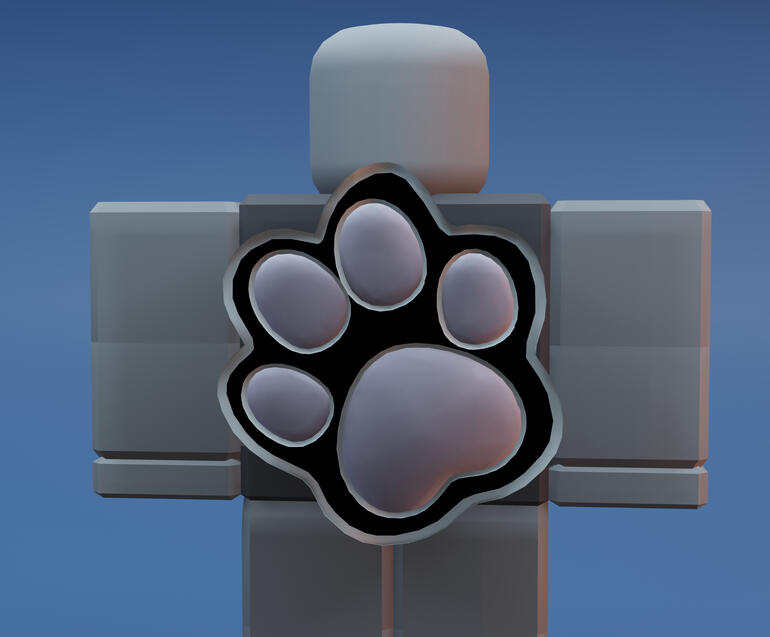 Untitled https://www.roblox.com/catalog/17361359586/White-GreyPaws-Backpack